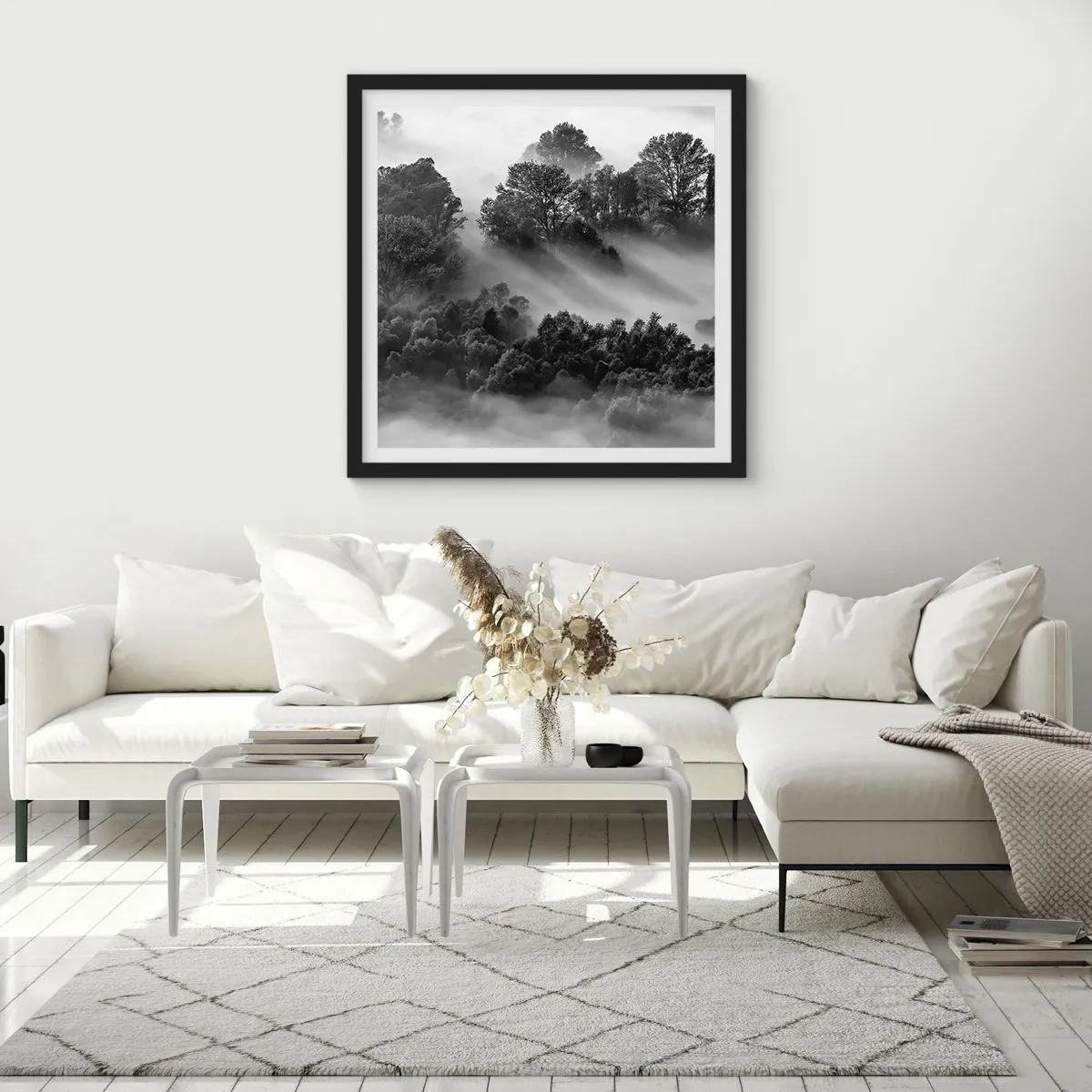 Poster in een zwarte lijst - Opstaand ​​uit de slaap - 60x60 cm