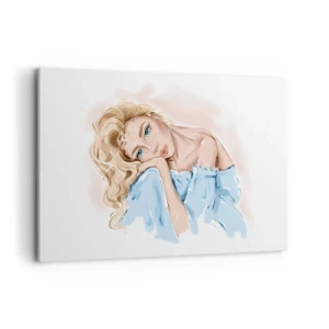 Schilderen op canvas - Dromerig in het blauw - 120x80 cm