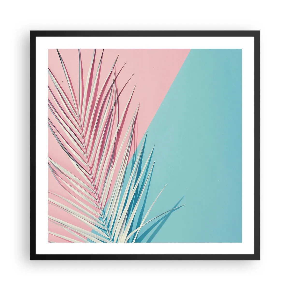 Poster in een zwarte lijst - Tropische impressie - 60x60 cm
