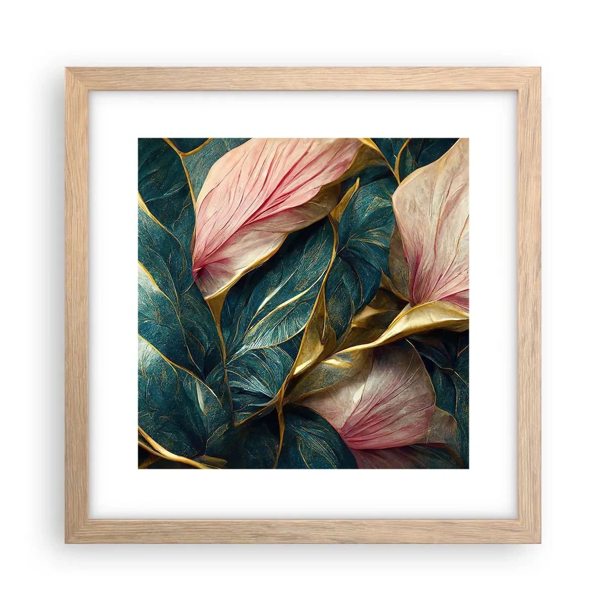 Een poster in een licht eiken lijst - Natuurlijke elegantie en stijl - 30x30 cm