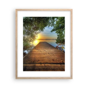 Een poster in een licht eiken lijst - Neem de tijd, ga zitten - 40x50 cm