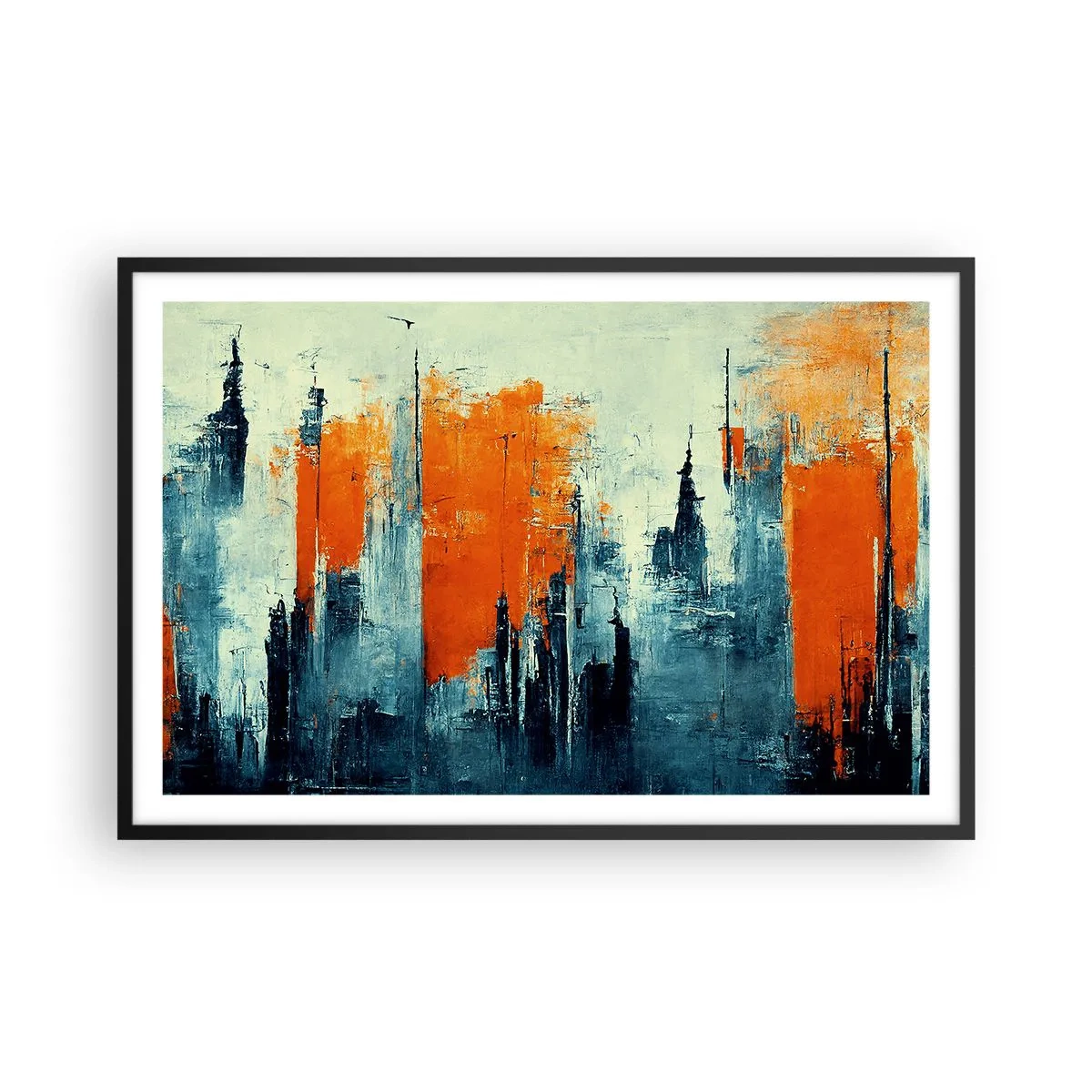 Poster in een zwarte lijst - Modern landschap - 91x61 cm