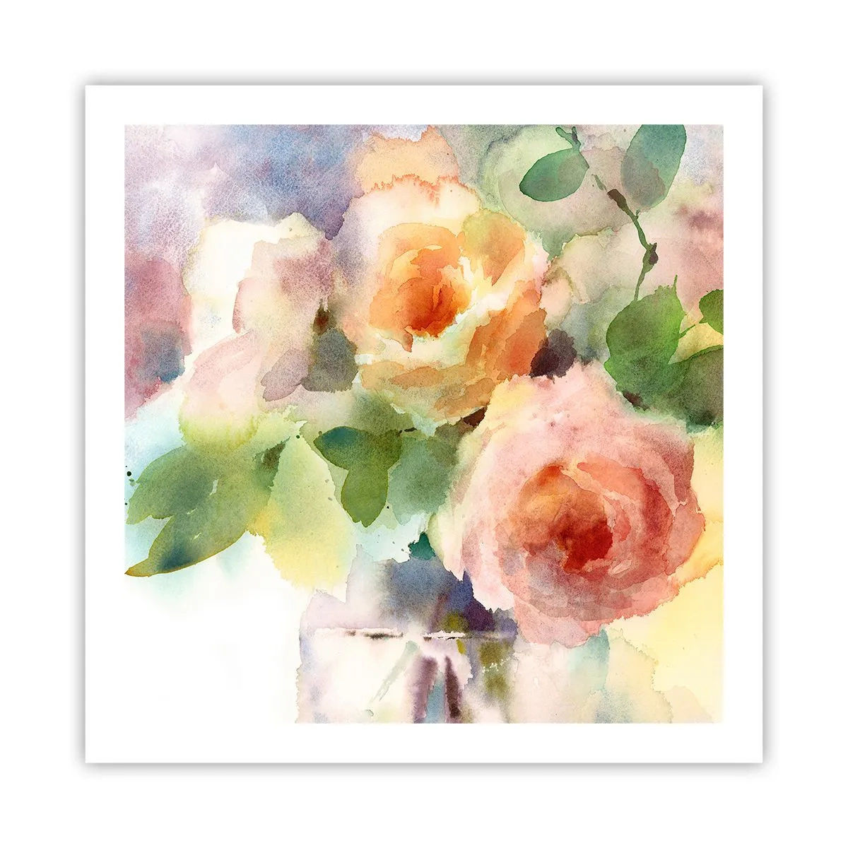 Poster - Delicaat als aquarel - 60x60 cm