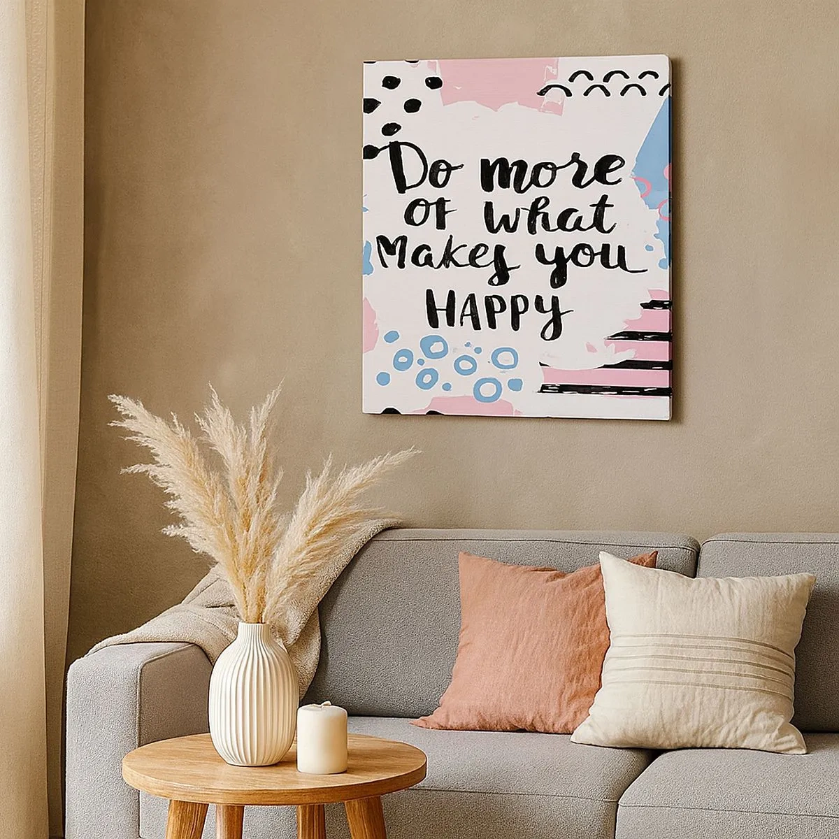 Schilderen op canvas - Hoe gelukkig te zijn - 30x30 cm