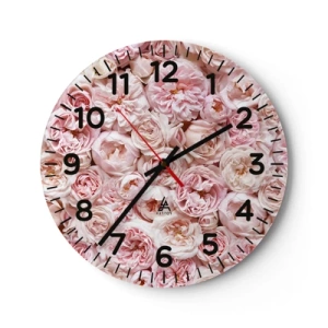 Wandklok - Klok - Een bed van rozen - 40x40 cm