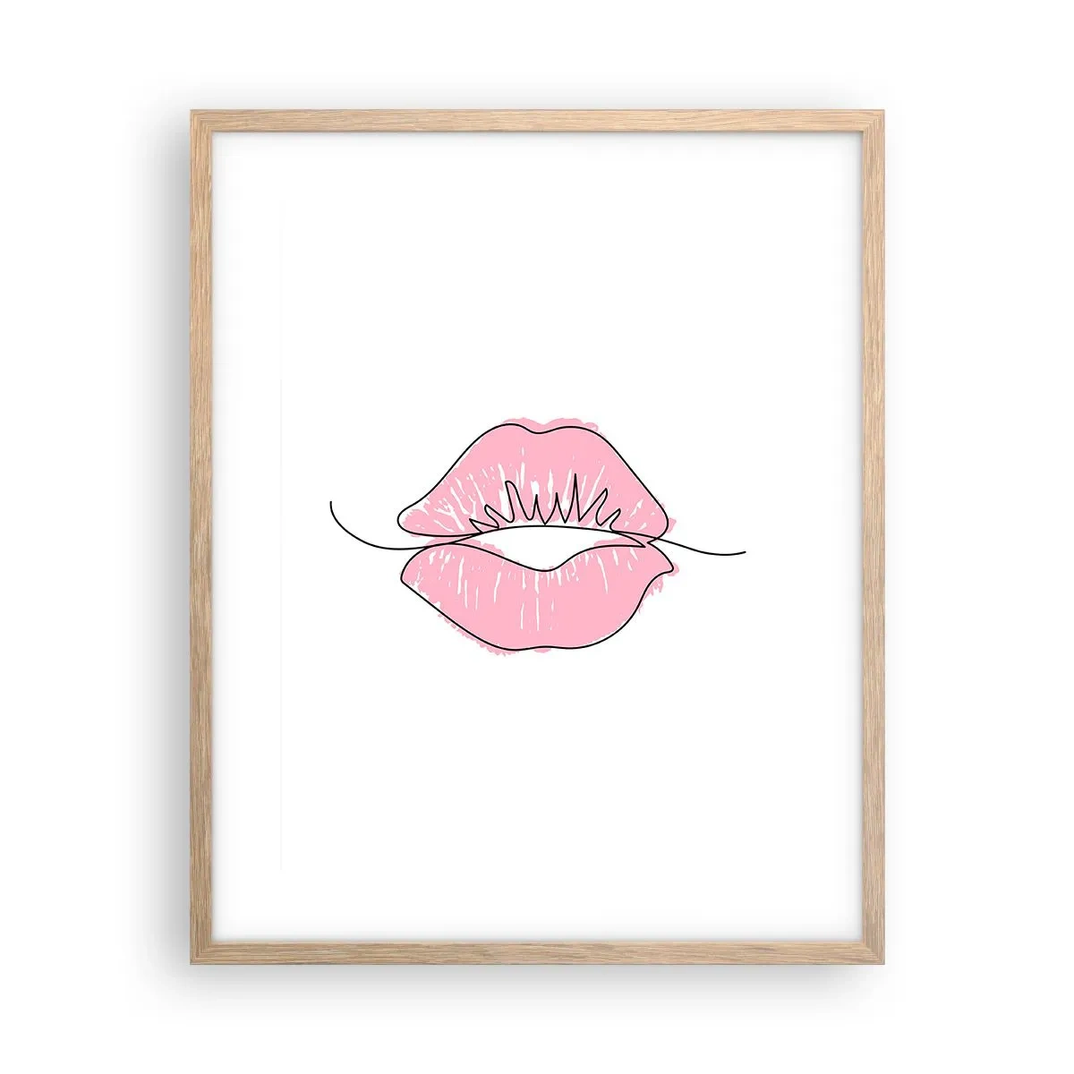 Een poster in een licht eiken lijst - Klaar om te kussen? - 40x50 cm