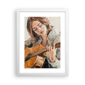 Poster in een witte lijst - Concerto voor gitaar en een meisjeshart - 30x40 cm