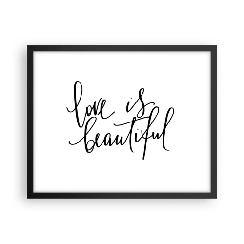 Poster in een zwarte lijst - Lees en herhaal - 50x40 cm