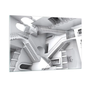 Schilderen op glas - De paradoxen van de ruimte - 120x80 cm