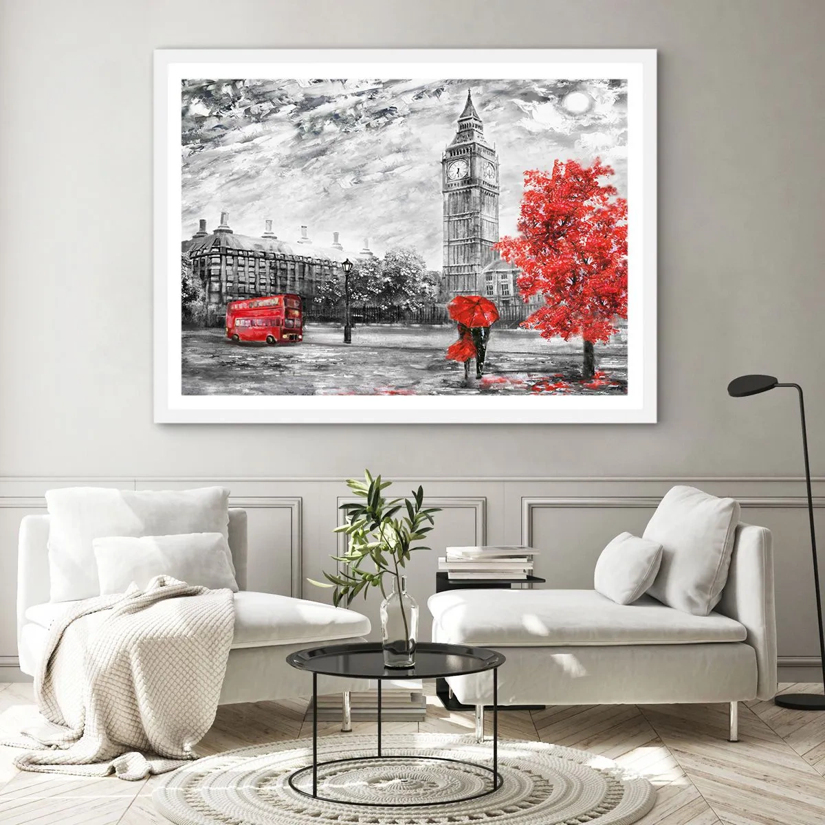 Poster in een witte lijst - Een spannende dag - 70x50 cm