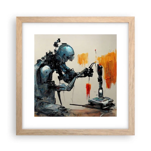 Een poster in een licht eiken lijst - Morgen al… - 30x30 cm