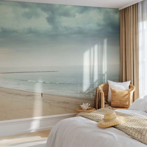 Fotobehang Standard Eco - op zoek naar vrede - Zee, Strand, Wandeling - 300x210 cm