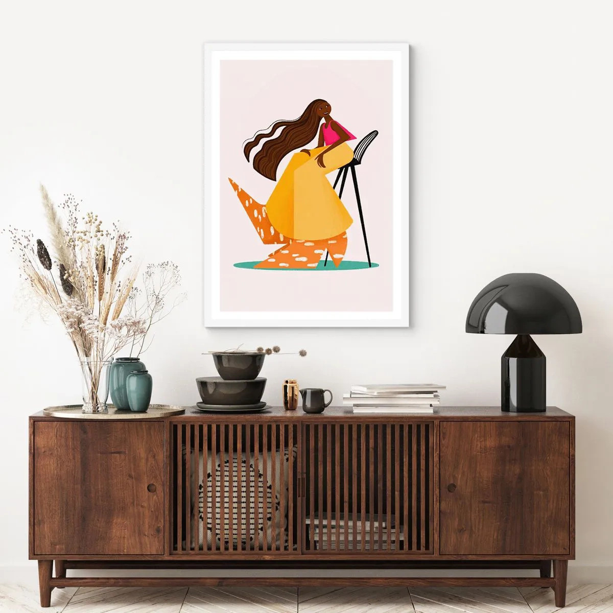 Poster in een witte lijst - Fashion is ook leuk - 50x70 cm