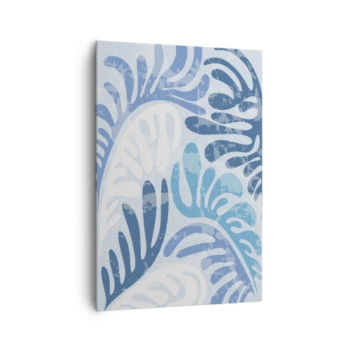 Schilderen op canvas - Blauwe varens - 70x100 cm