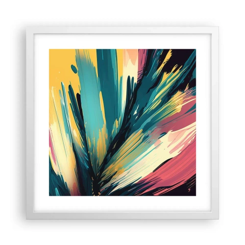 Poster in een witte lijst - Compositie – een explosie van vreugde - 40x40 cm