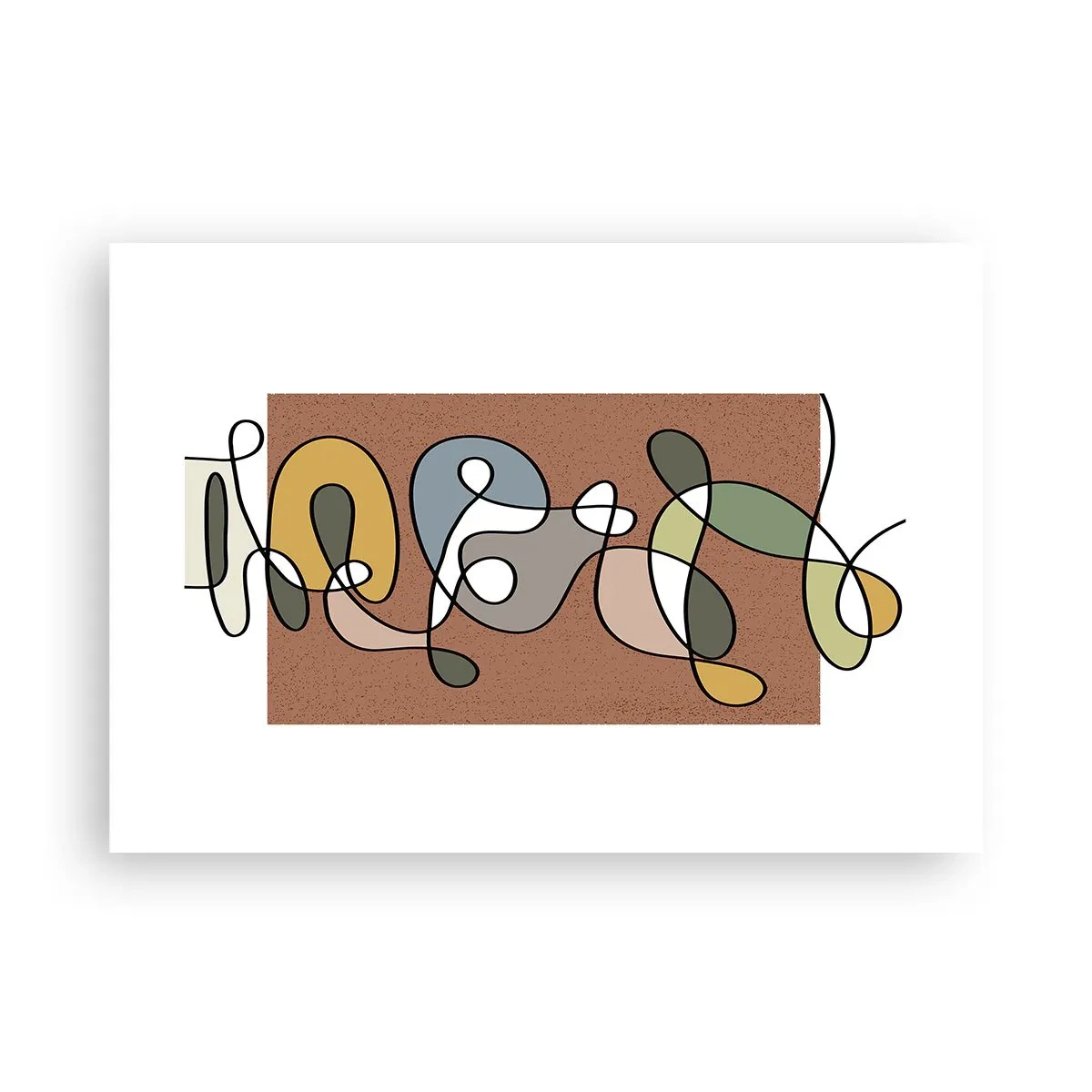 Poster - Abstractie die het glimlachen waard is - 100x70 cm