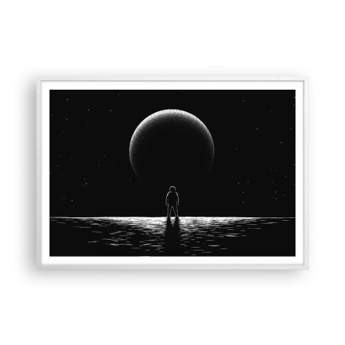 Poster in een witte lijst - Oog in oog - 100x70 cm