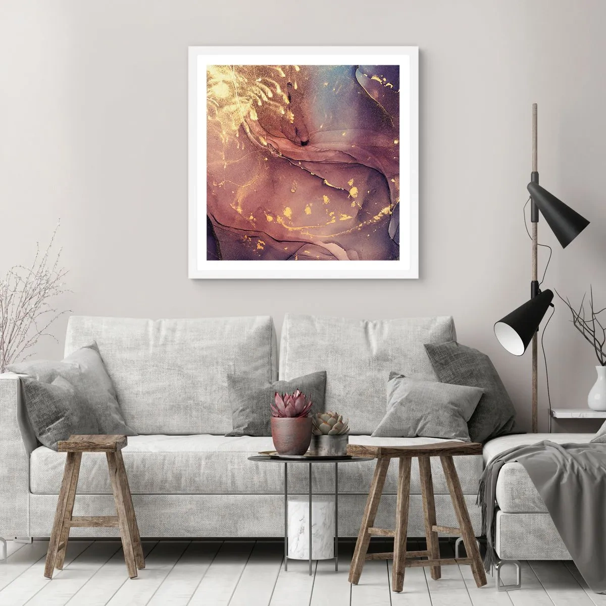 Poster in een witte lijst - Materie en geest - 60x60 cm