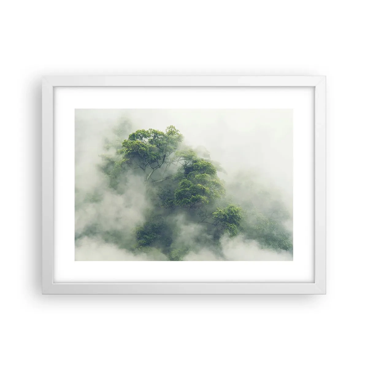 Poster in een witte lijst - In mist gehuld - 40x30 cm