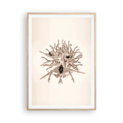 Een poster in een licht eiken lijst - Bloeiend in dans - 70x100 cm