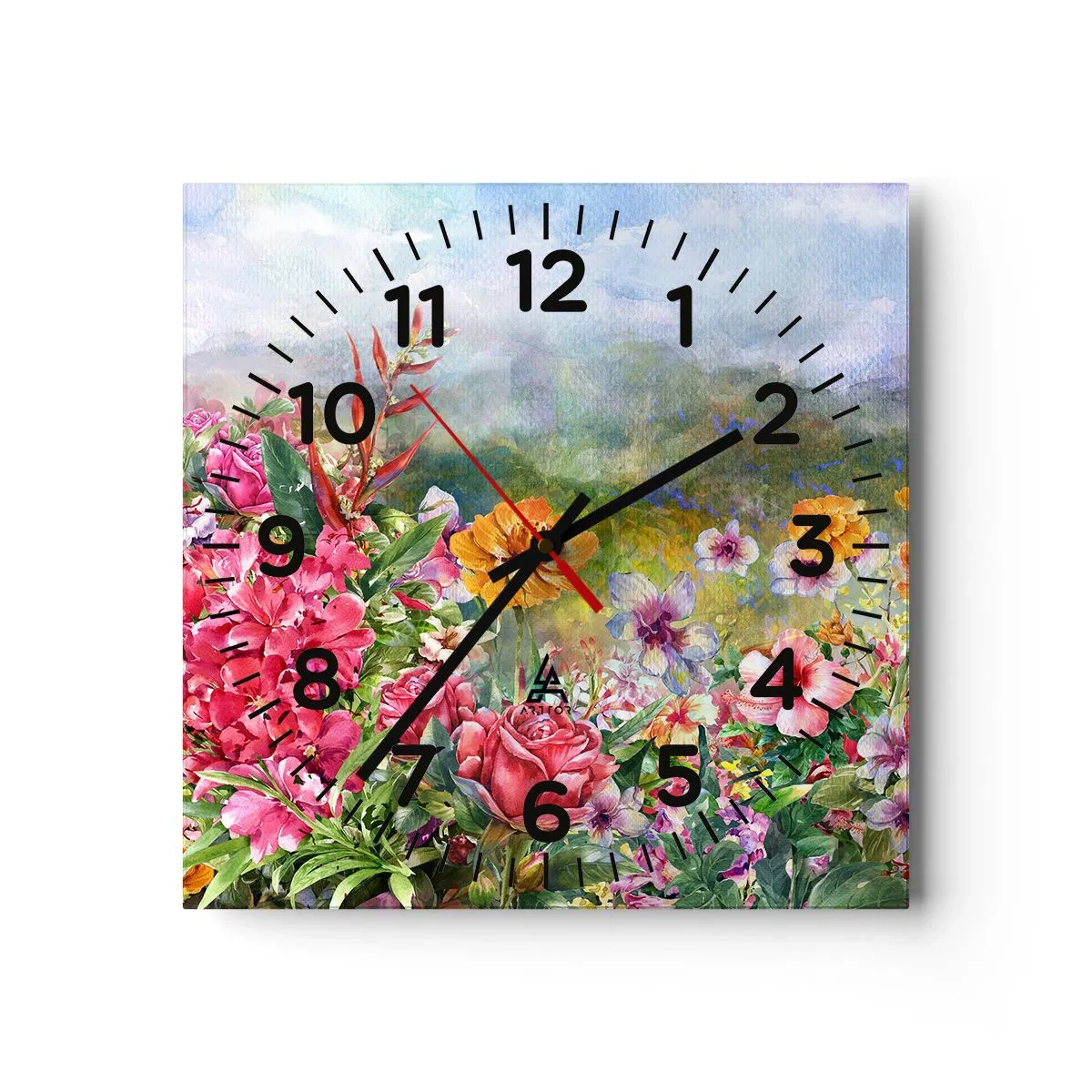 Wandklok - Klok - Een tuin die gek is geworden - 30x30 cm