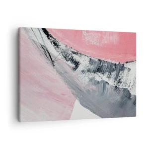 Schilderen op canvas - Een abstracte compositie in tinten roze en grijs. - 70x50cm - Bijpassende compositie - Moderne wanddecoratie voor woonkamer en slaapkamer ARTTOR