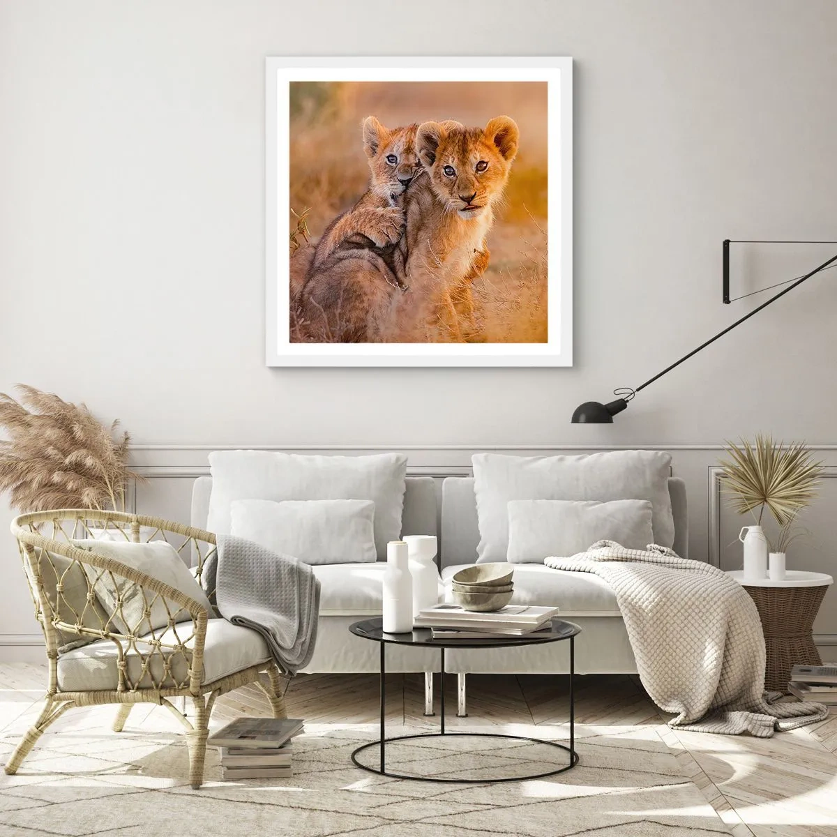 Poster in een witte lijst - Niet storen! We hebben plezier - 50x50 cm