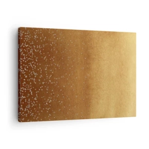 Schilderen op canvas - Een gouden gradiënt met subtiele glans en versieringen - 70x50cm - De geboorte van het licht - Moderne wanddecoratie voor woonkamer en slaapkamer ARTTOR