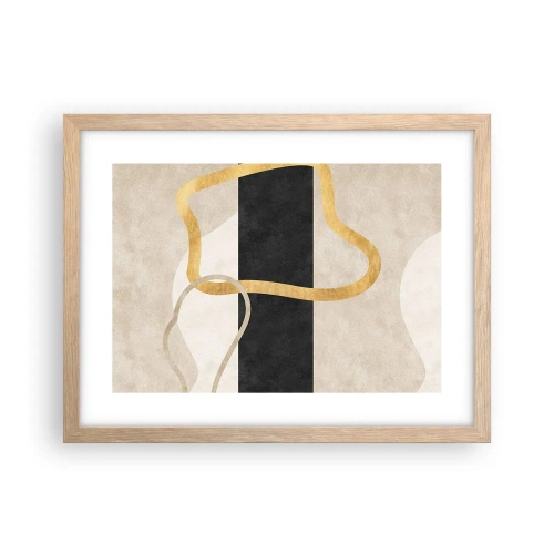 Een poster in een licht eiken lijst - Verwarde vormen - 40x30 cm