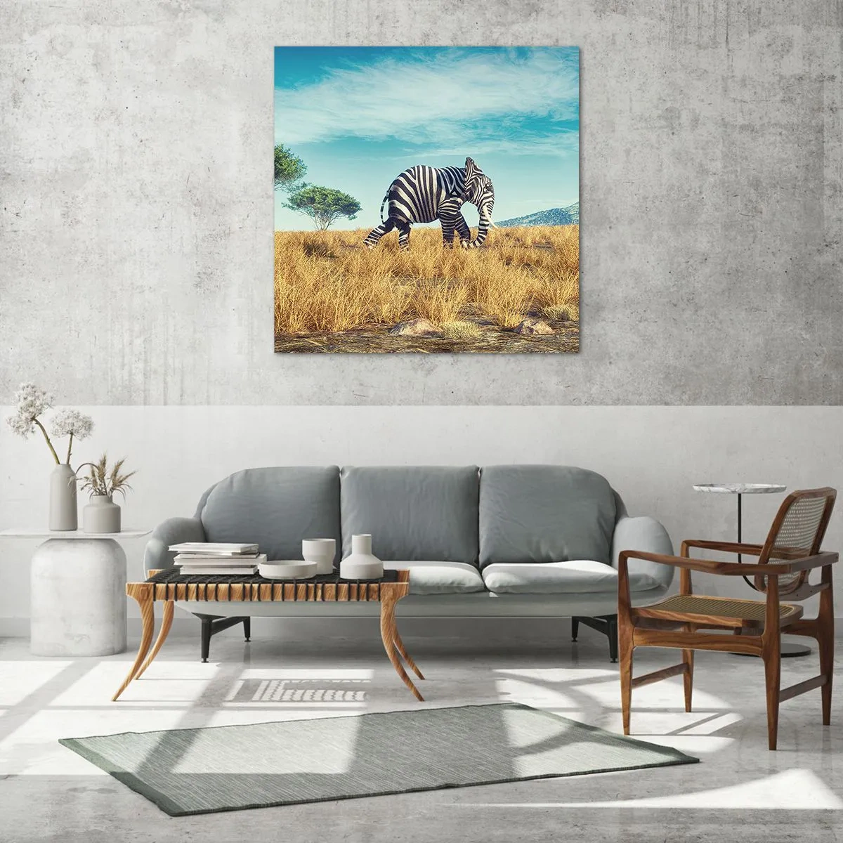 Schilderen op glas - Grijs is niet meer in de mode - 40x40 cm