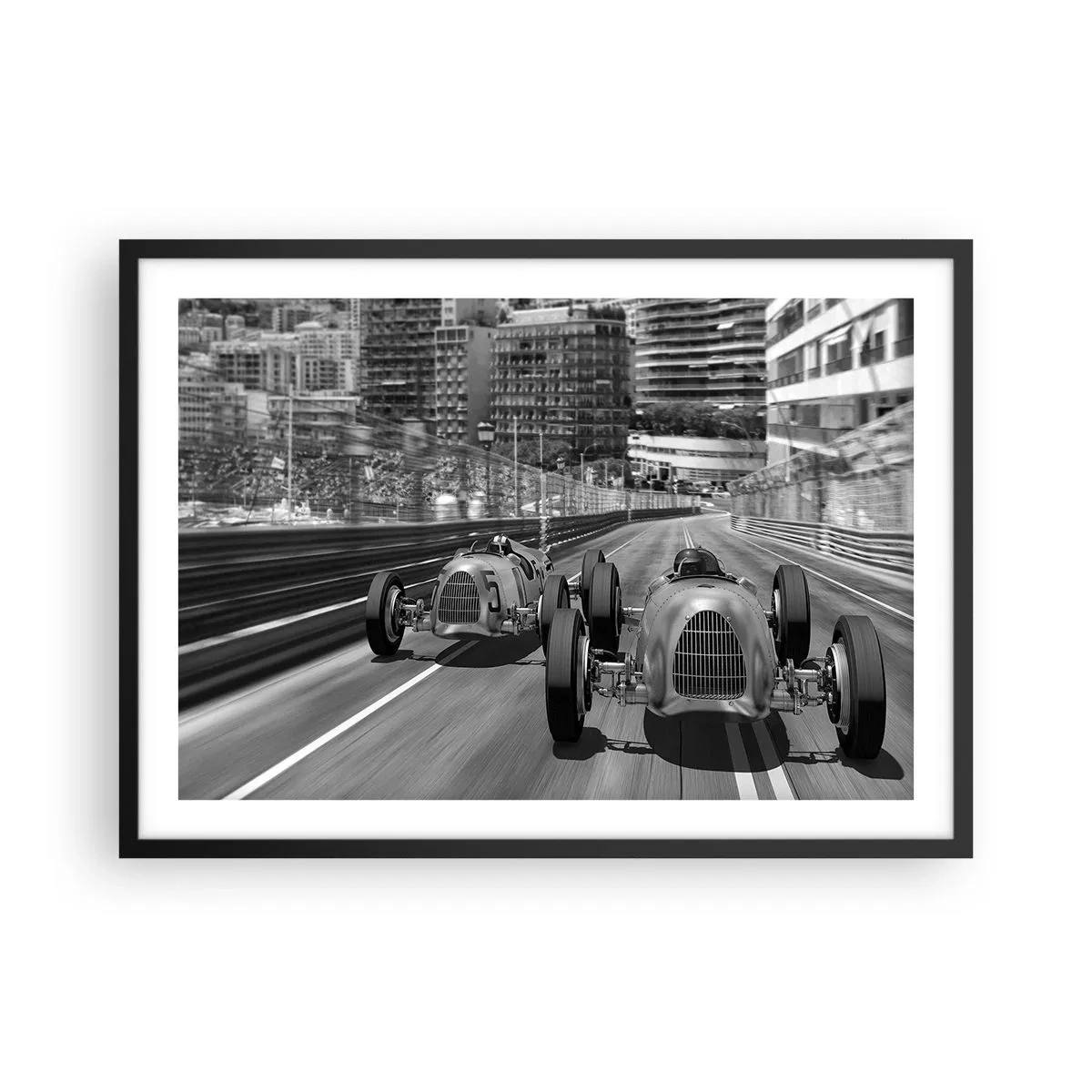 Poster in een zwarte lijst - Lang geleden in Monte Carlo - 70x50 cm