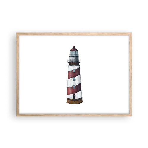 Een poster in een licht eiken lijst - Altijd op zijn hoede - 70x50 cm