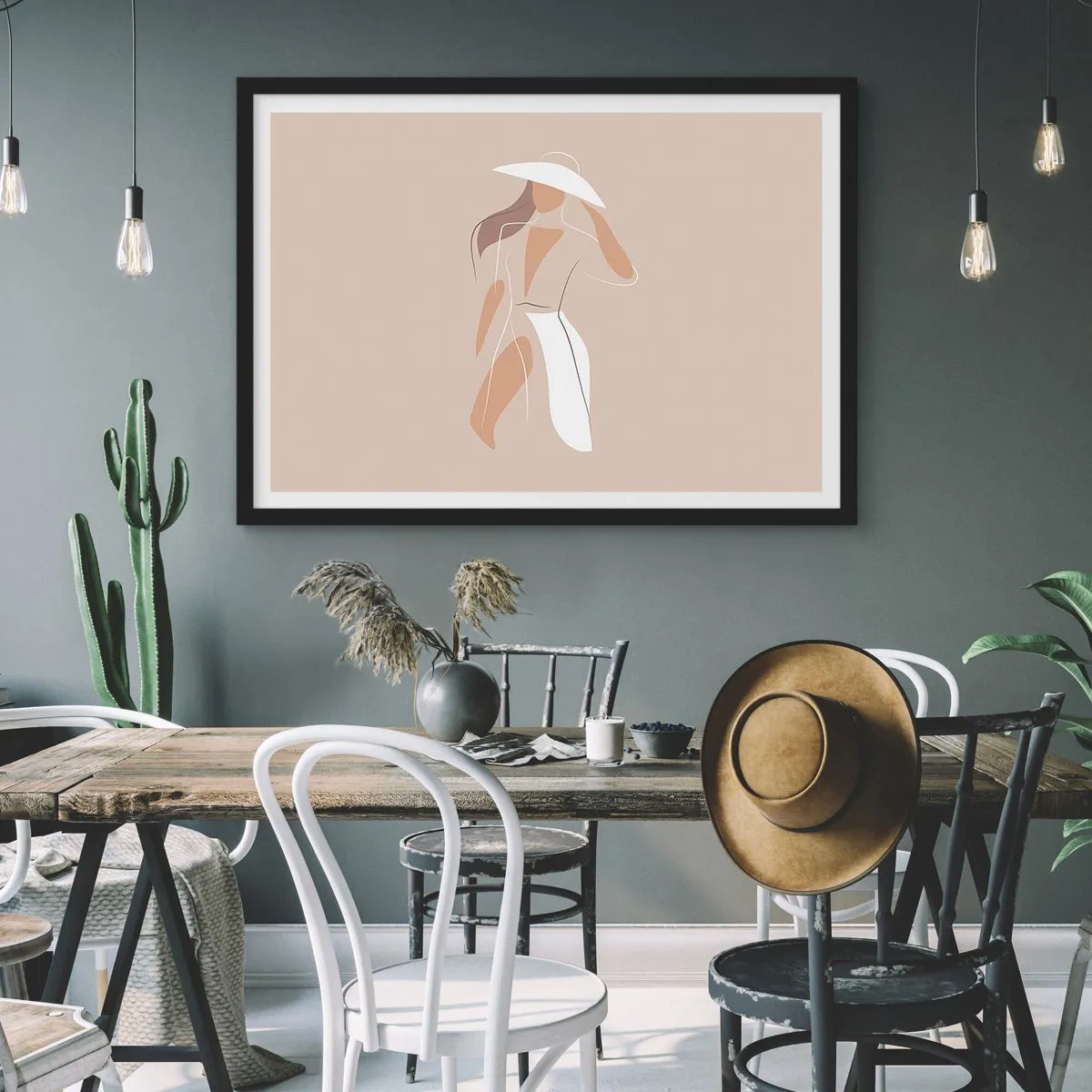 Poster in een zwarte lijst - Mode is leuk - 91x61 cm