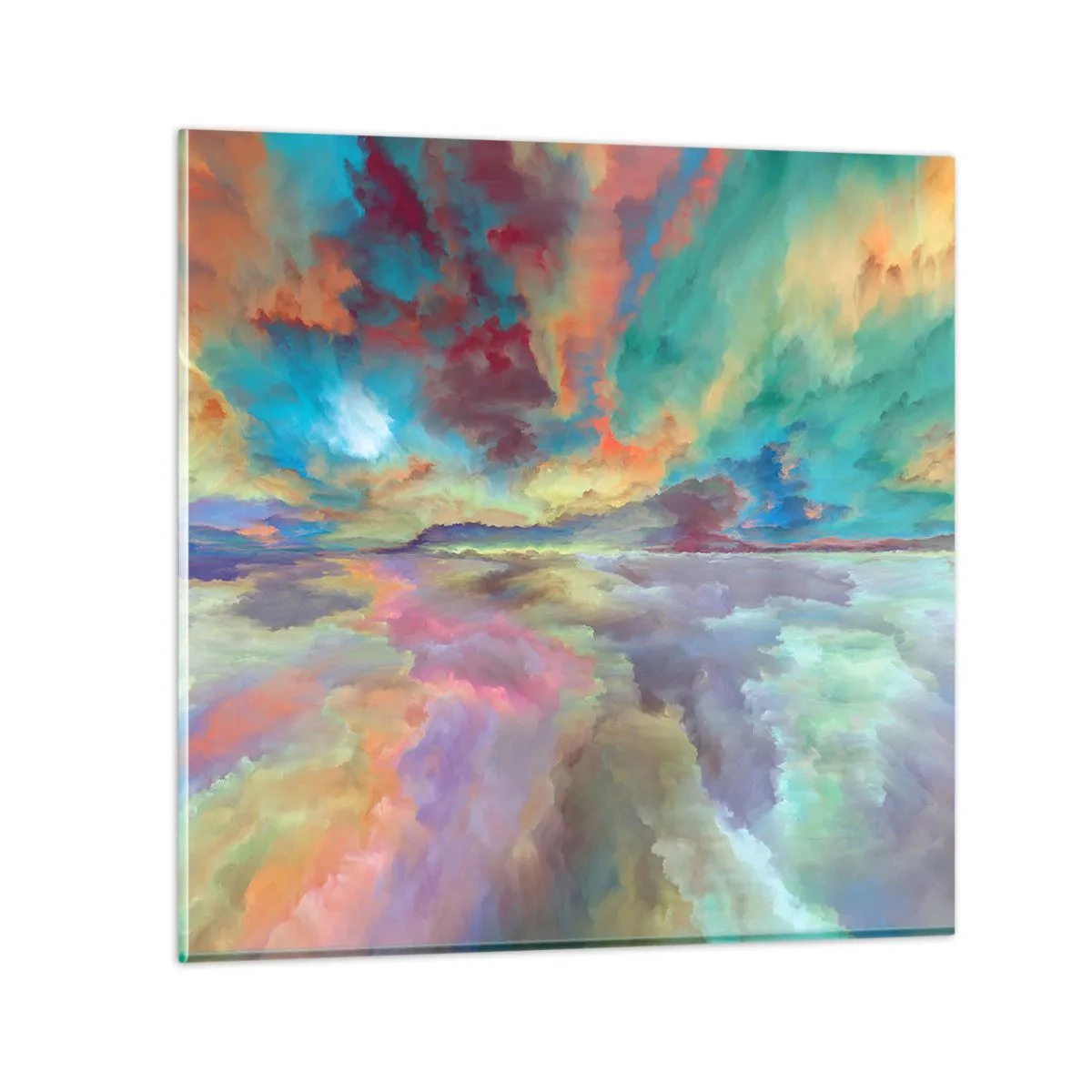 Schilderen op glas - Twee hemelen - 70x70 cm