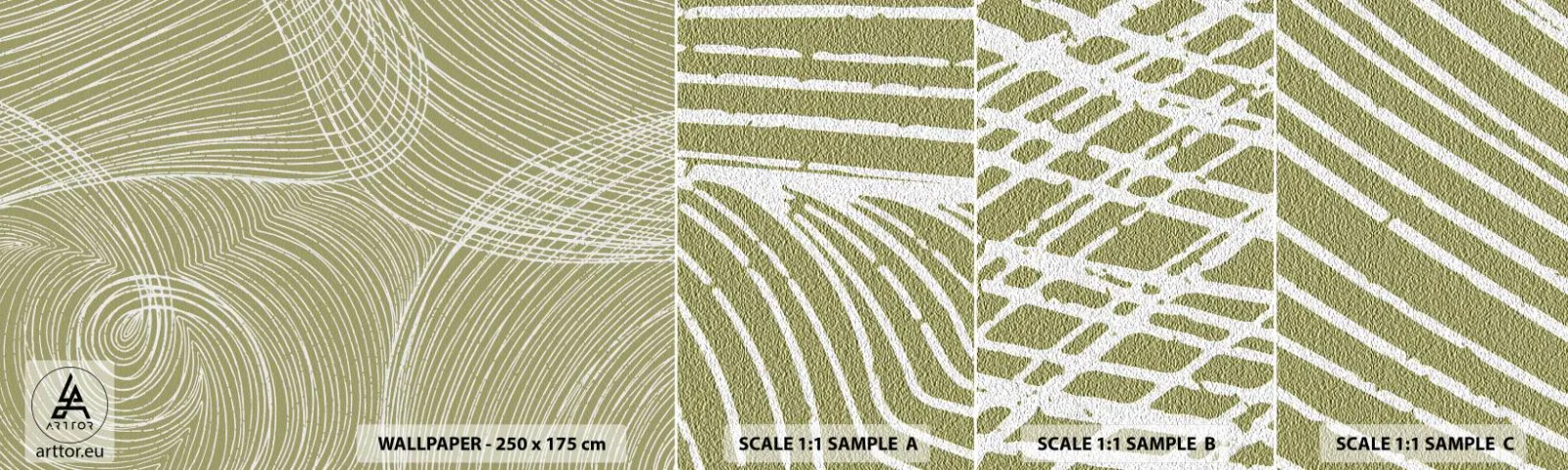 Fotobehang Monster Zelfklevend Deluxe Sticker - Ingewikkelde abstractie in wit - Boho, Minimalisme, Deel - 100x30 cm