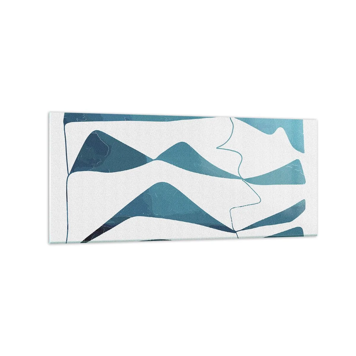 Schilderen op glas - Abstractie: turquoise verbinding - 120x50 cm