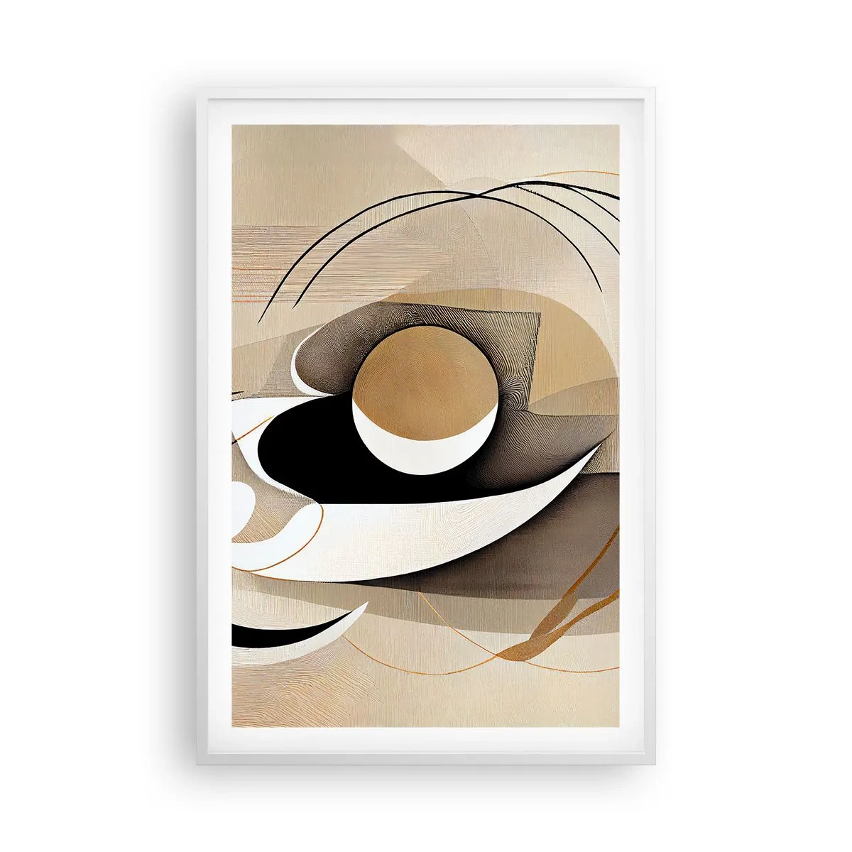 Poster in een witte lijst - Compositie: de essentie van de dingen - 61x91 cm