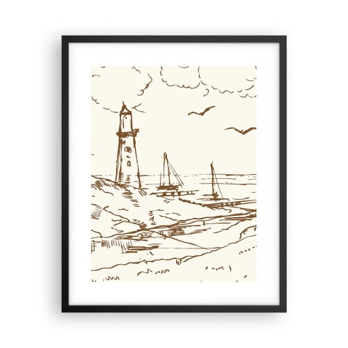 Poster in een zwarte lijst - Een overzicht van de herinneringen aan de zomer - 40x50 cm