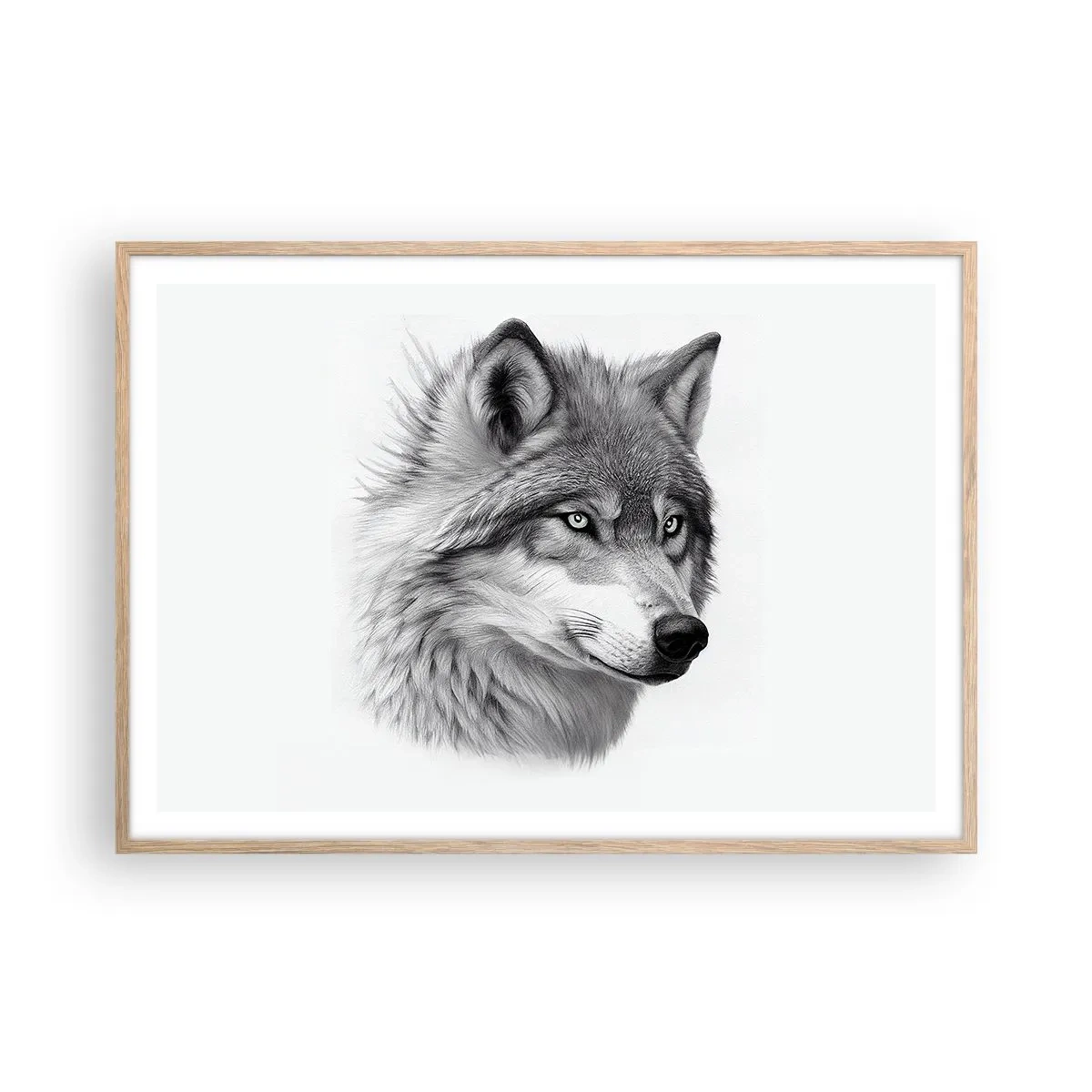 Een poster in een licht eiken lijst - Alfa – zonder twijfel - 100x70 cm