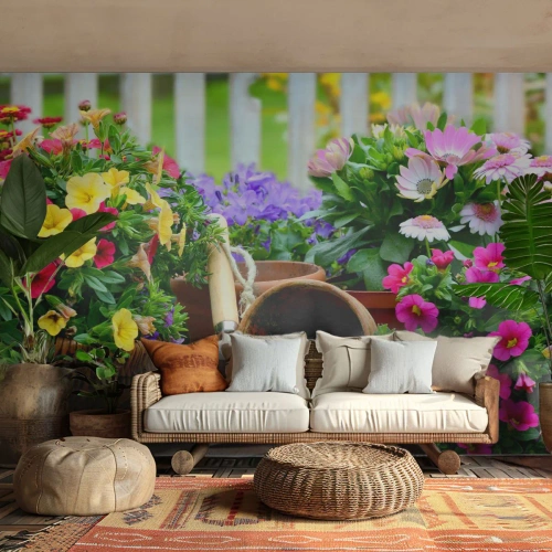 Fotobehang Premium Sand - Zofia's tuin - Bloemen, Tuin, Boeket bloemen - 100x70 cm