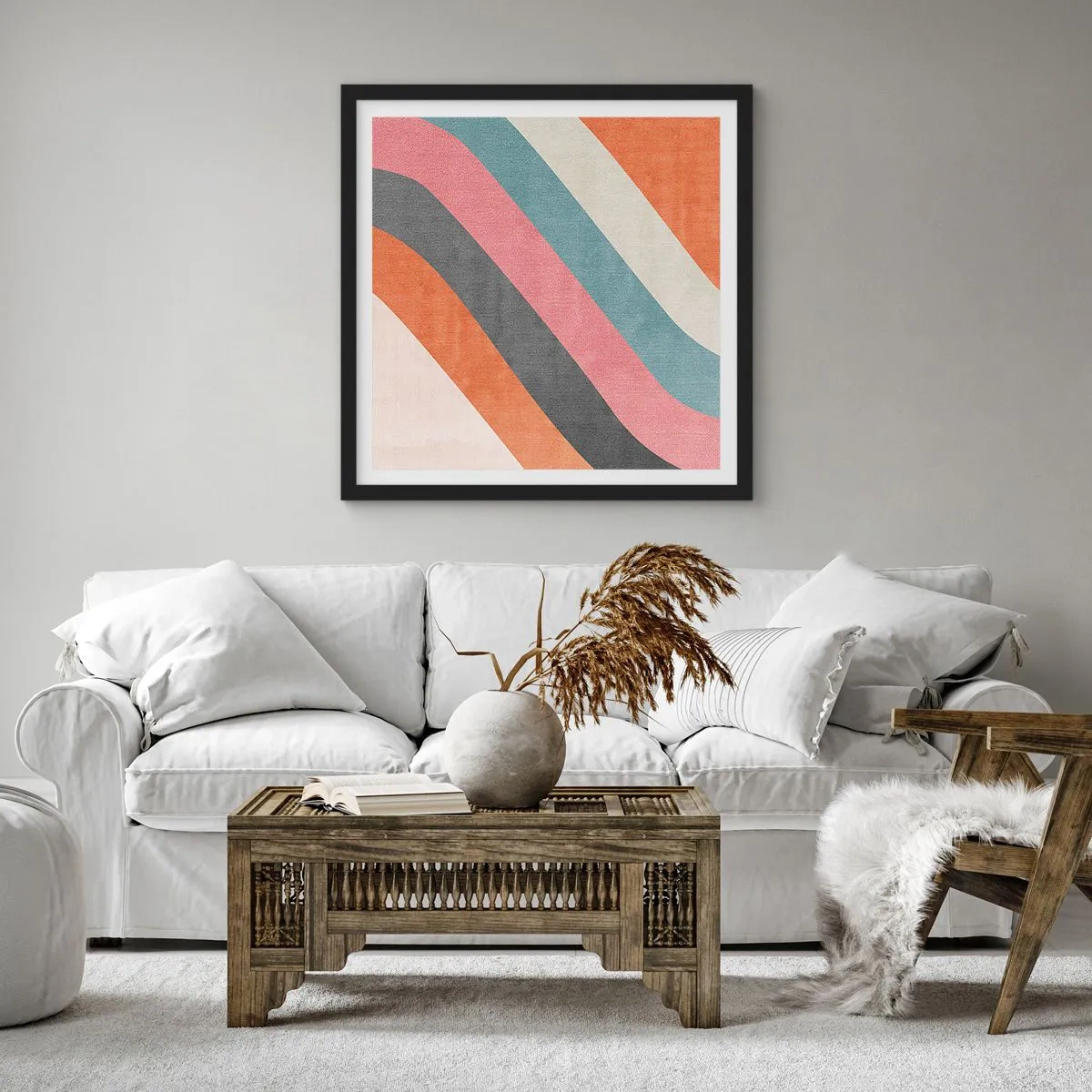 Poster in een zwarte lijst - Diagonale compositie – beweging - 40x40 cm