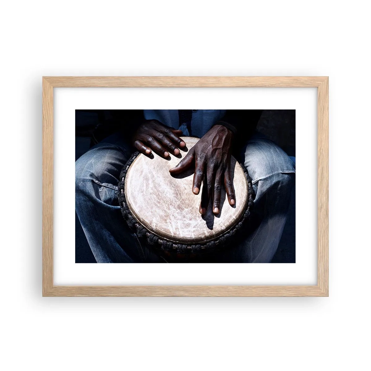 Een poster in een licht eiken lijst - Leef in je eigen ritme - 40x30 cm