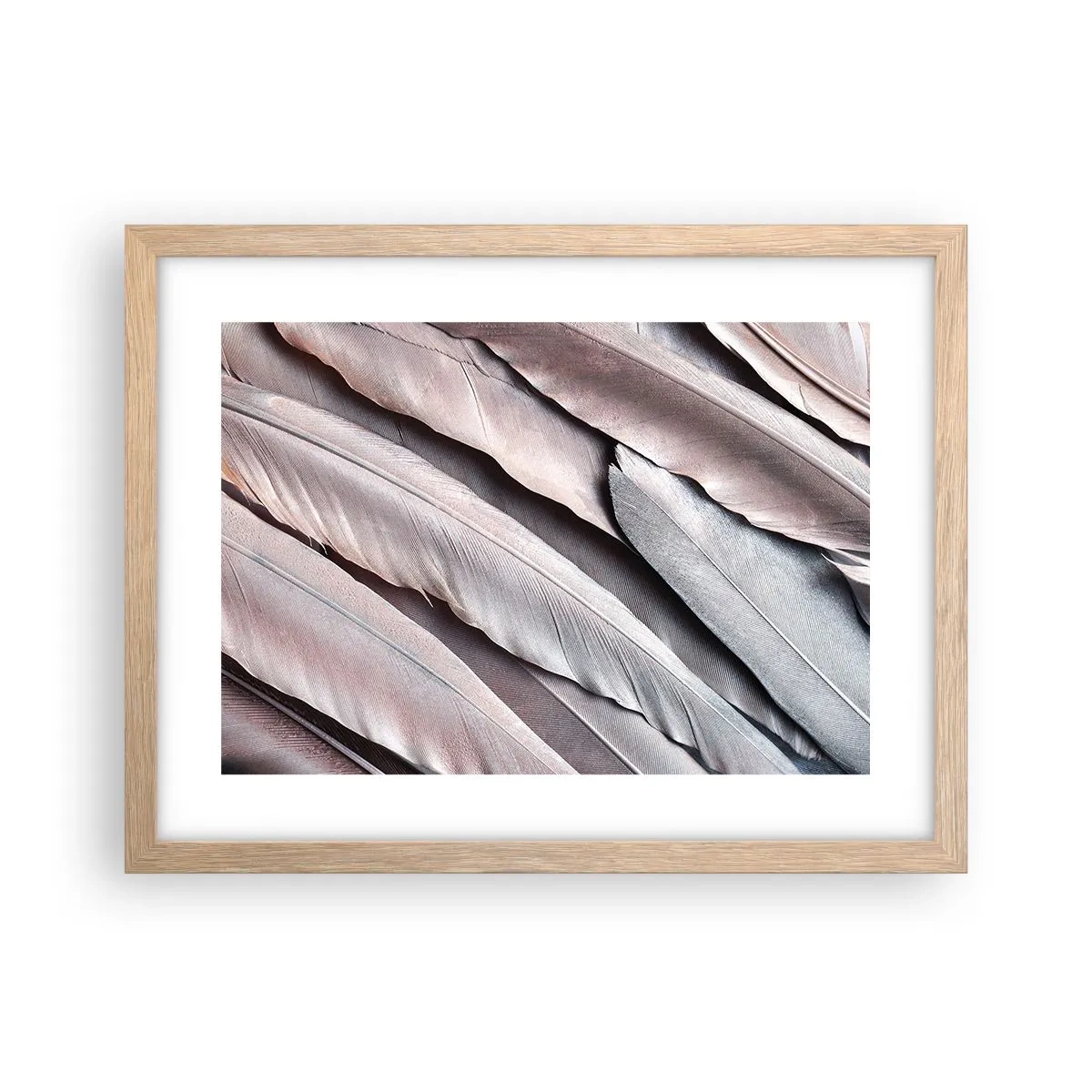 Een poster in een licht eiken lijst - In roze zilver - 40x30 cm