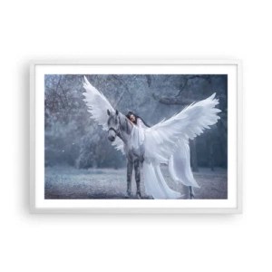 Poster in een witte lijst - Een geïnspireerd moment - 70x50 cm