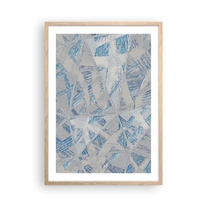 Een poster in een licht eiken lijst - In een blauwgrijs labyrint - 50x70 cm