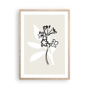 Een poster in een licht eiken lijst - Schets voor het herbarium - 50x70 cm