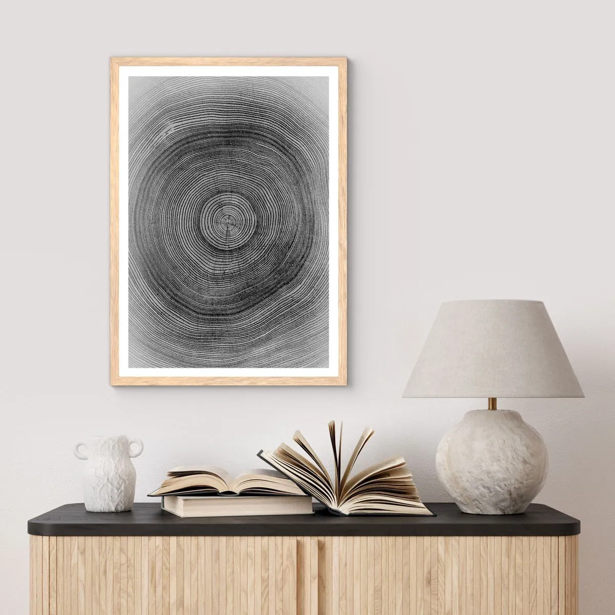 Een poster in een licht eiken lijst - Teken van de tijden - 70x100 cm