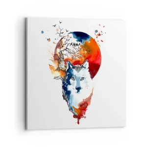 Schilderen op canvas - Neus aan neus met de nacht - 70x70 cm