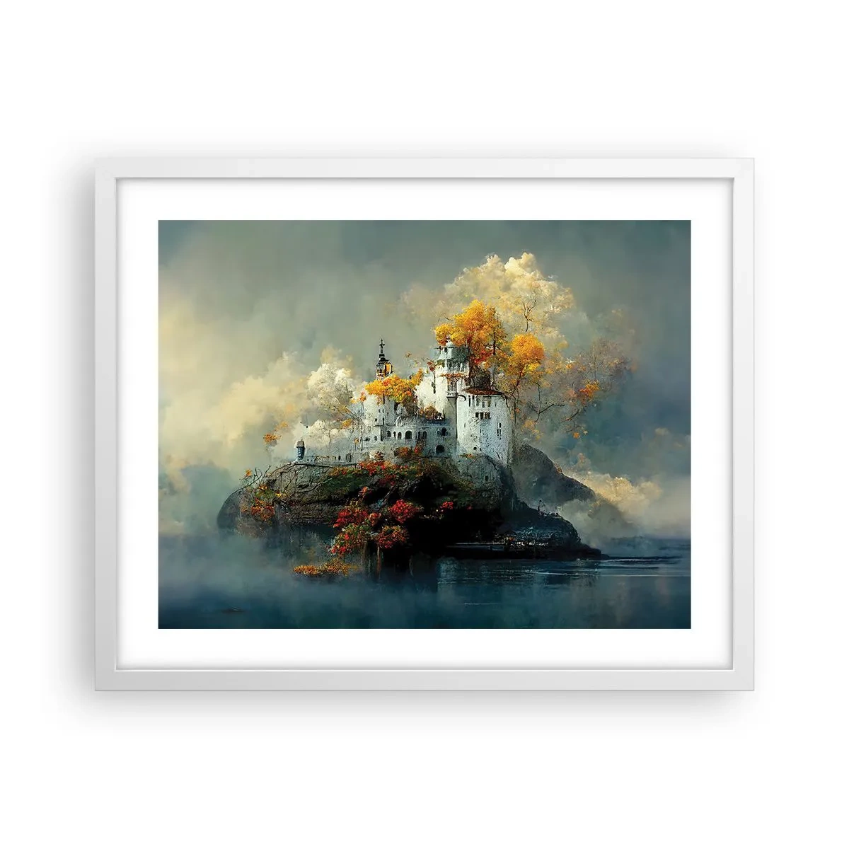 Poster in een witte lijst - Het begin van een romantisch verhaal - 50x40 cm