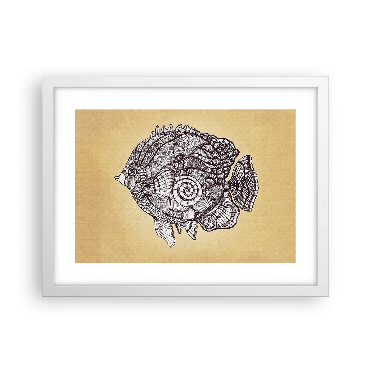 Poster in een witte lijst - Uit een oceaan van ornamenten - 40x30 cm